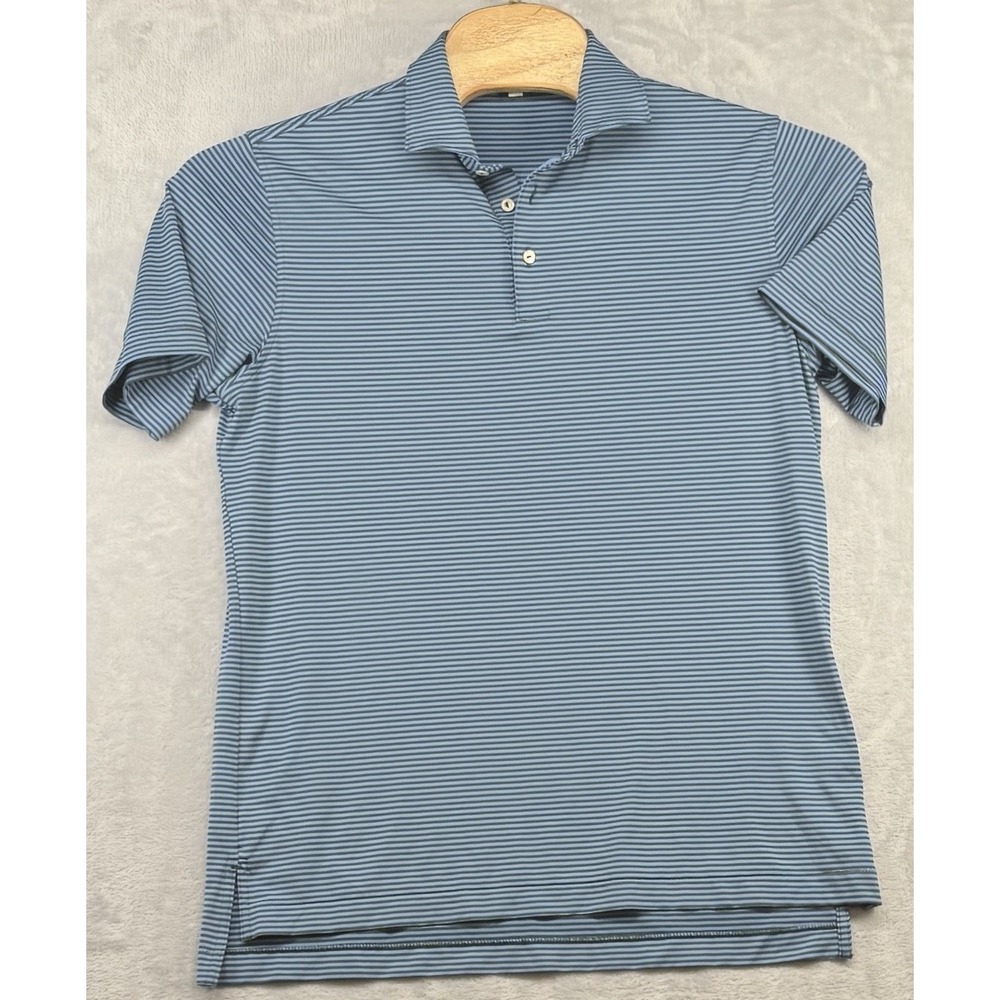 Peter Millar Summer Comfort Blue Striped Golf Shirt No Club Logo Men's M READ